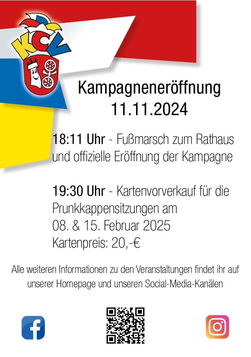 Plakat des KCV zur Kampagneneröffnung