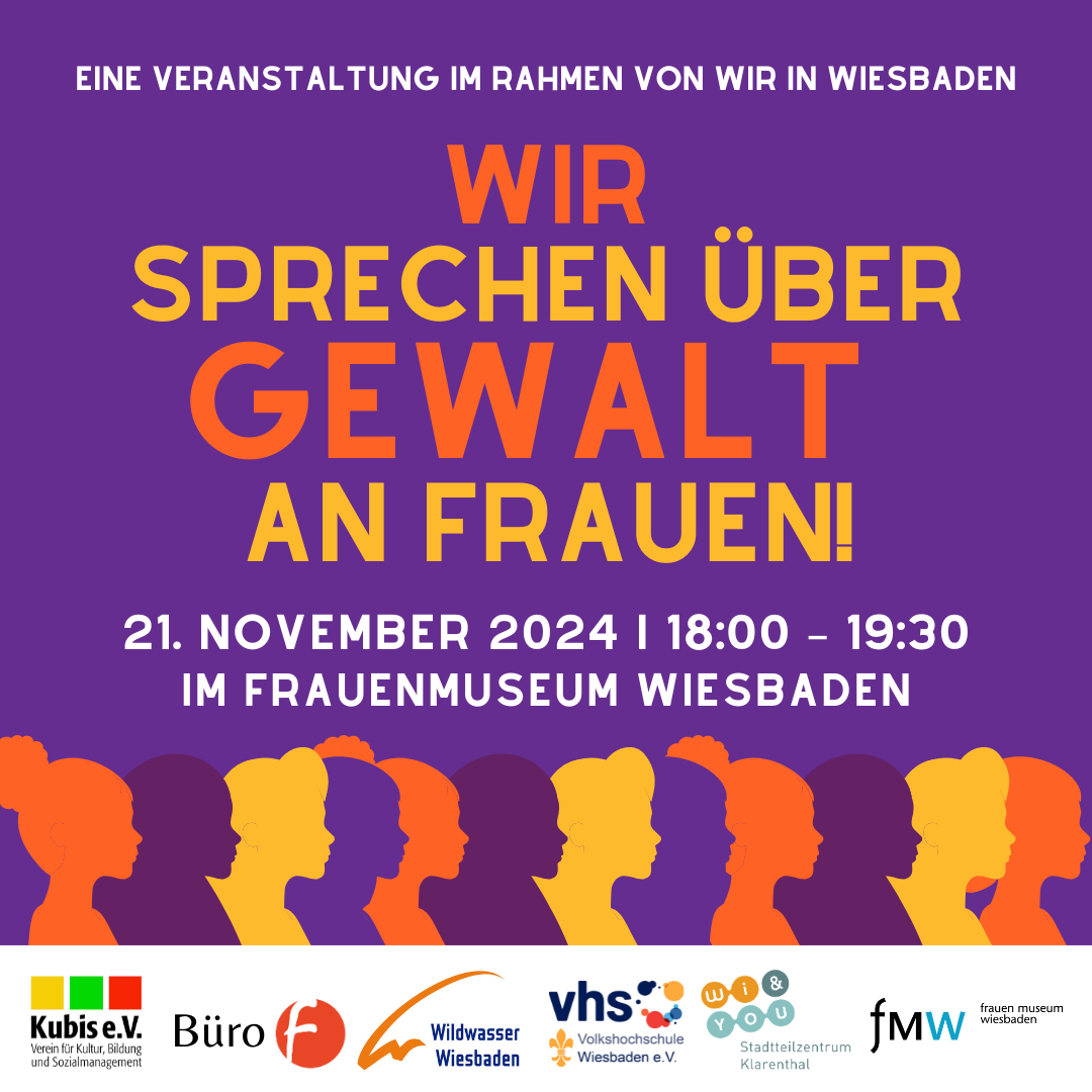 Hinweis für Veranstaltung "Wir sprechen über Gewalt an Frauen".