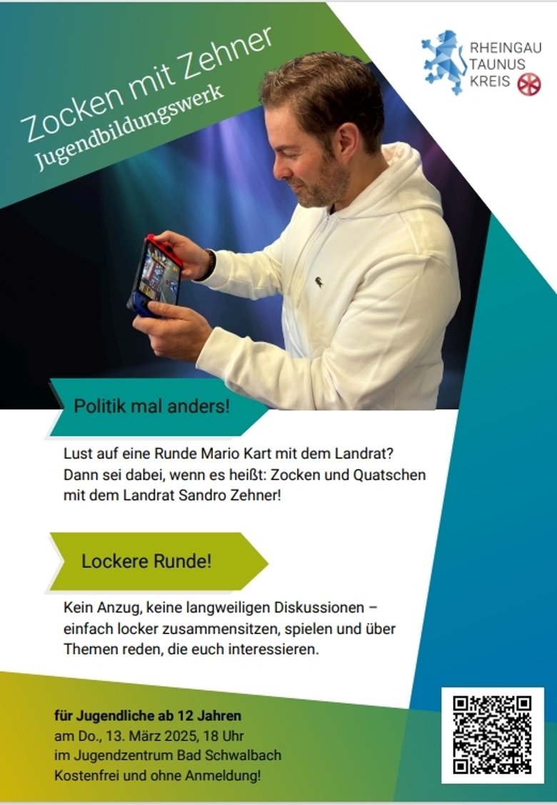 Plakat Rheingau-Taunus-Kreis für Termin "Zocken mit Zehner"