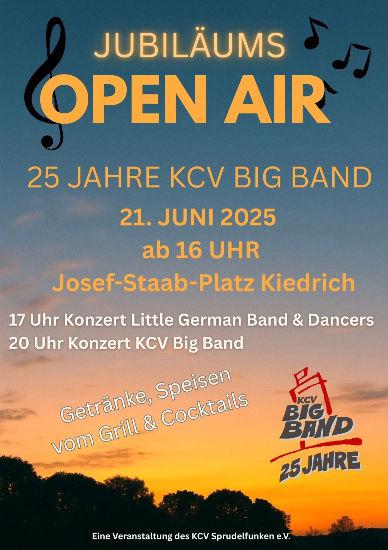 Flyer für Jubiläums Open Air Konzert