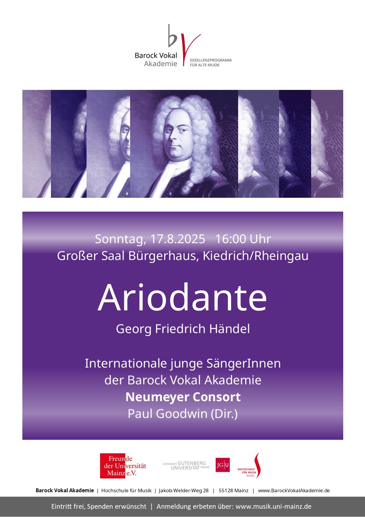 Plakatwerbung Konzert BarockVokal