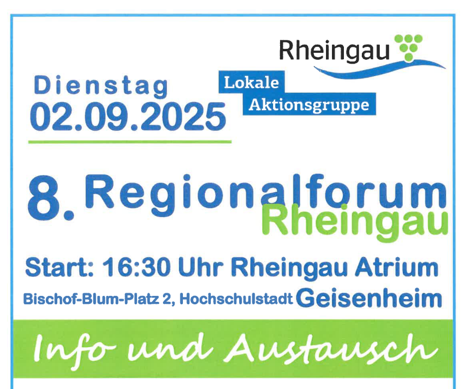 Flyer zum 8. Regionalforum Rheingau