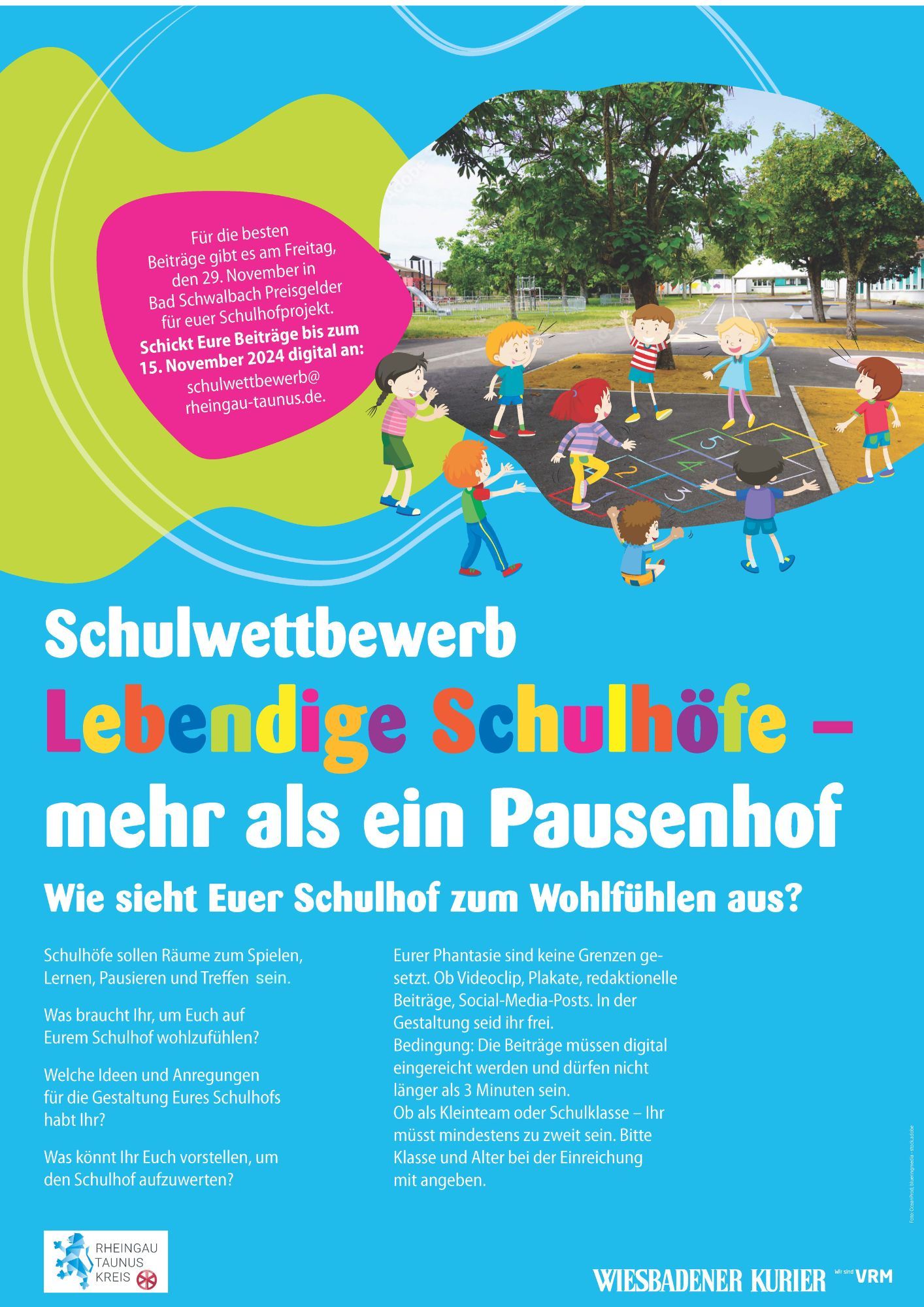 Plakat für Schulwettbewerb Lebendige Schulhöfe